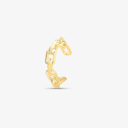 Piercing Fake Orelha Elos Português Folheado a Ouro 18k