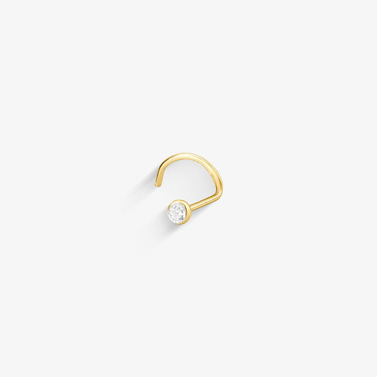 Piercing Nostril Ponto de Luz Folheado a Ouro 18k