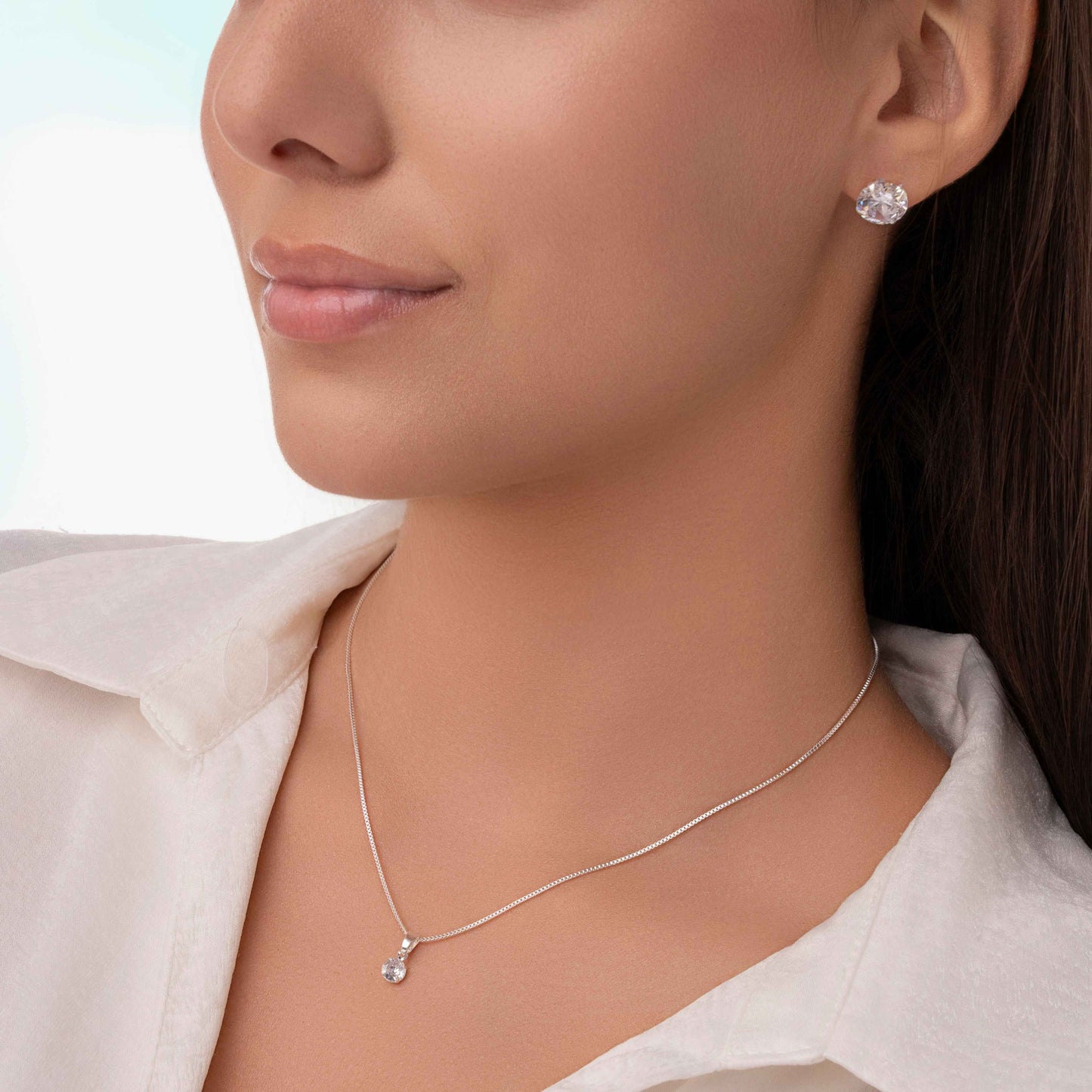 Colar Ponto de Luz 5mm Folheado a Prata