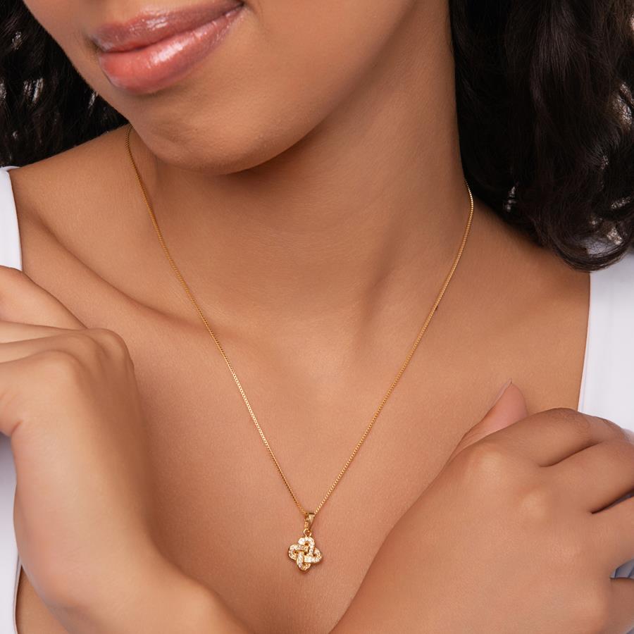 Colar Entrelaçado Cravejado Folheado a Ouro 18k